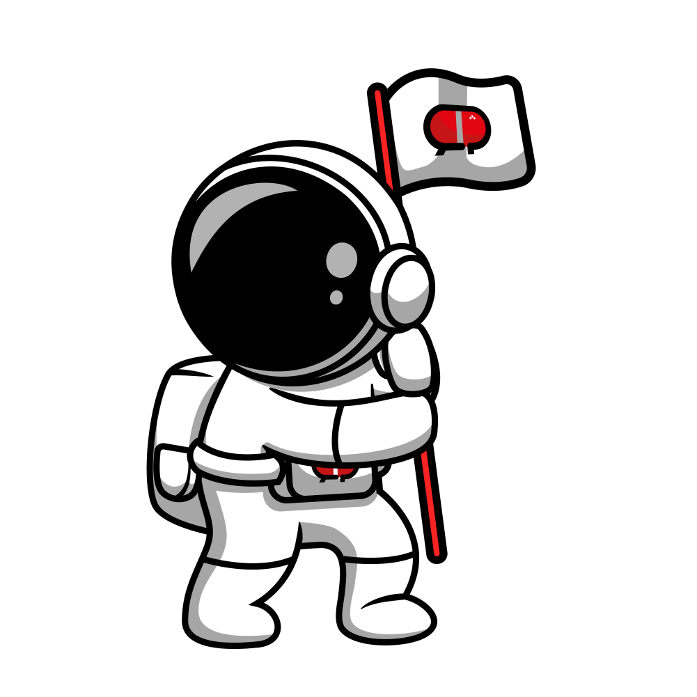 astronauta segurando bandeira da RedPillMkt