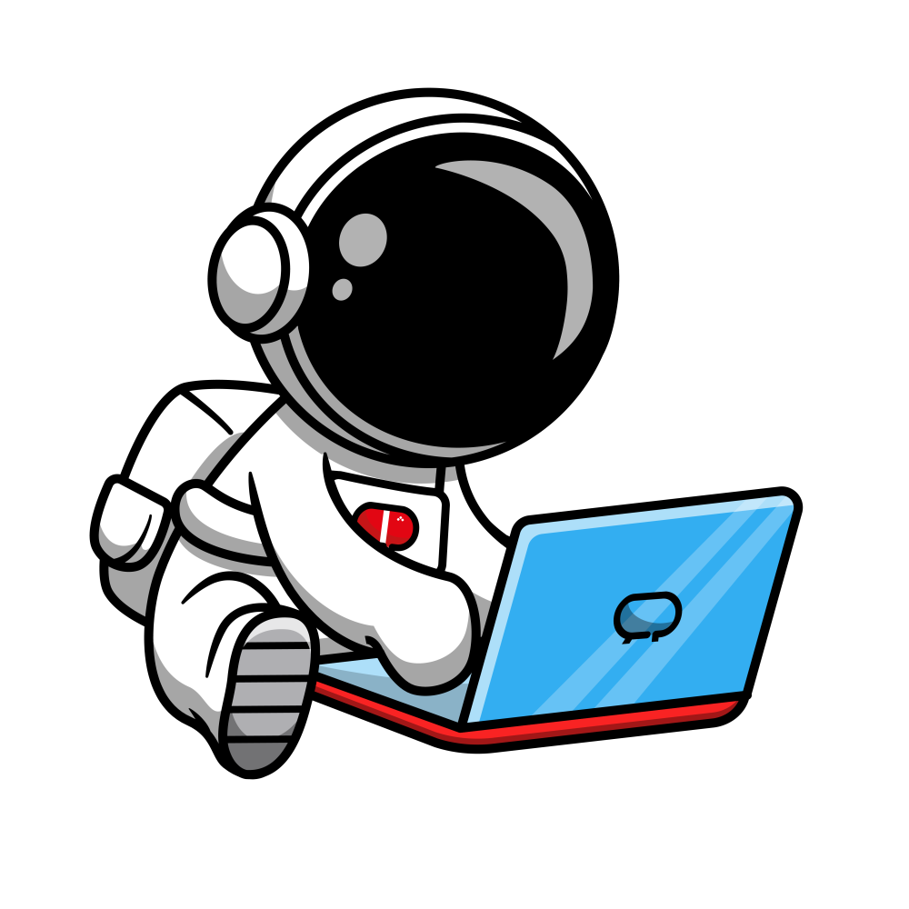 Astronauta da RedPillMkt navegando na web